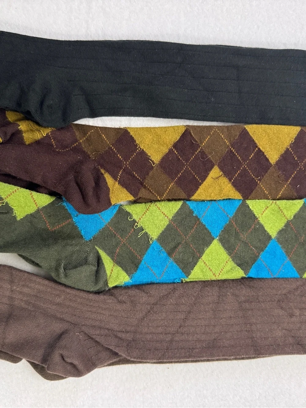 Women’s Argyle & Solid Dress Sock Set - Brown, Olive, Blue, Black